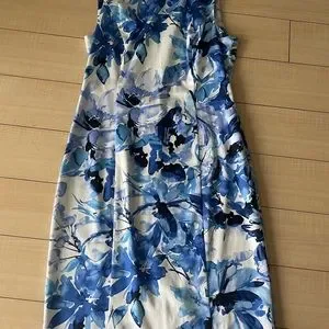 Chaps Dresses | 018 Chaps Blue Floral Dress | Color: Blue | Size: 6 | Picket_Fence's Closet